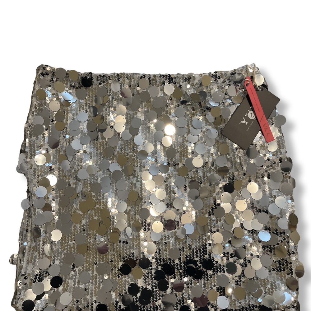 YYA Silver Sequin Skirt